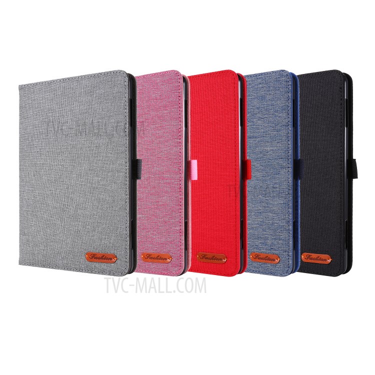 Cloth Texture Card Slots Leather Tablet Cover for Amazon All-new Fire HD 8 (2020) - Grey-9