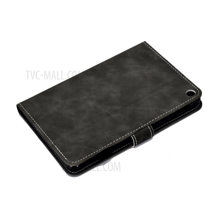 Microfiber Leather Card Holder Stand Protective Case for Amazon Fire HD 8 (2020) - Black-4