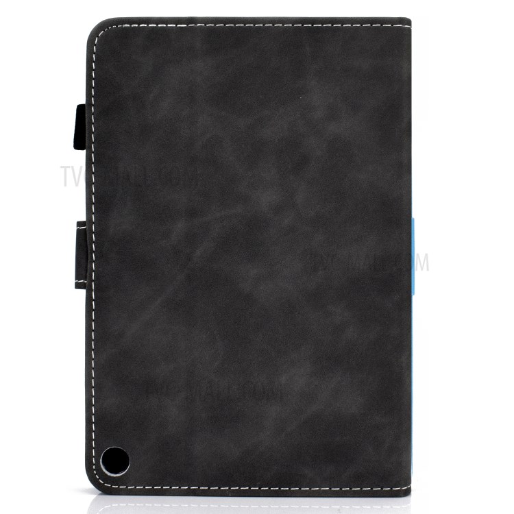 Microfiber Leather Card Holder Stand Protective Case for Amazon Fire HD 8 (2020) - Black-5