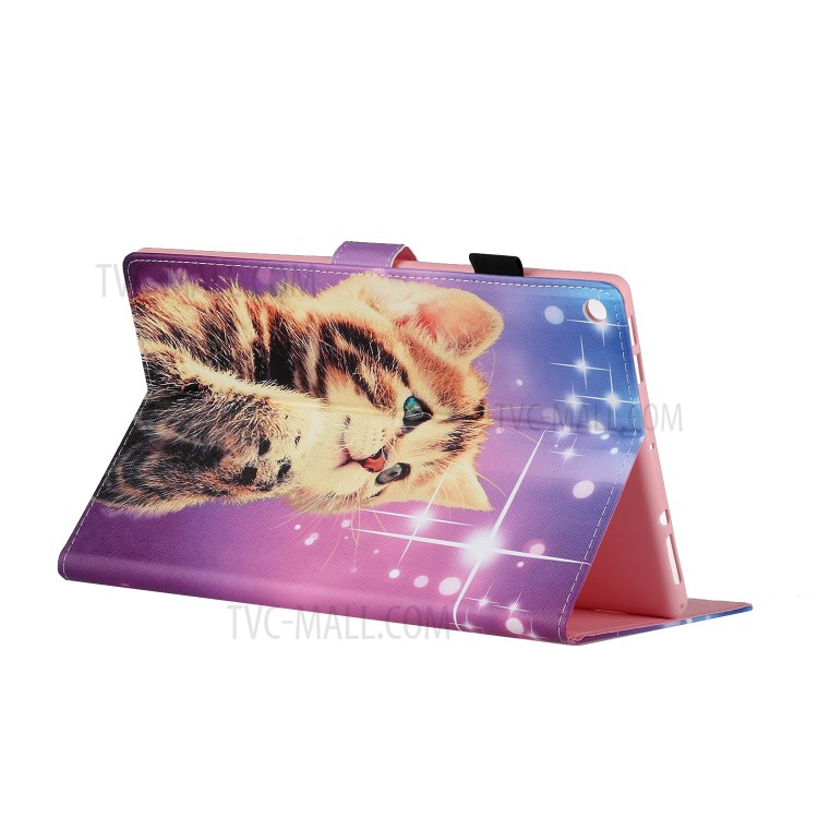 Printing Skin Leather Tablet Shell for Amazon Fire HD 8 (2018)/(2017)/(2016) - Cat-4