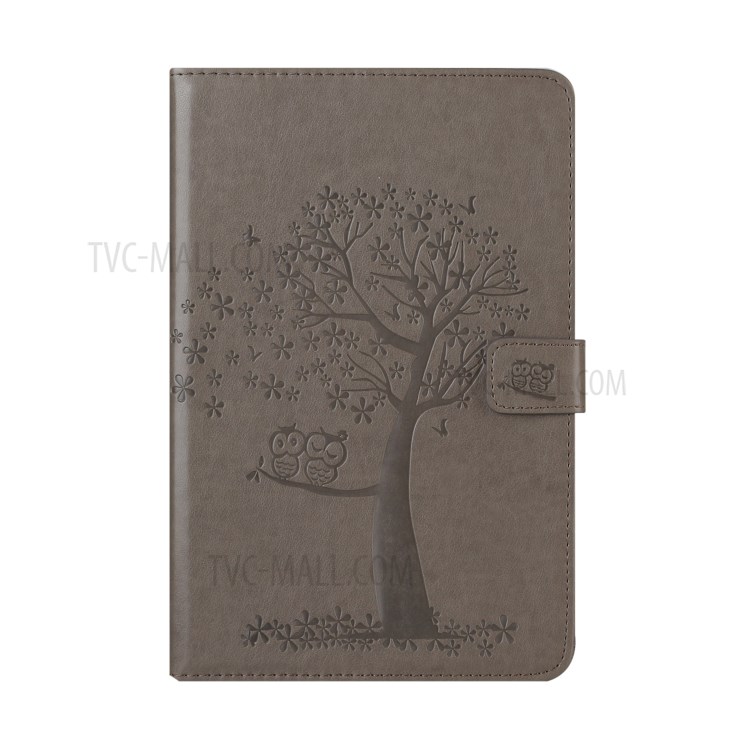 Imprint Tree and Owls Flip Leather Wallet Tablet Case for Amazon Kindle Fire HD 8 (2020) - Grey-2