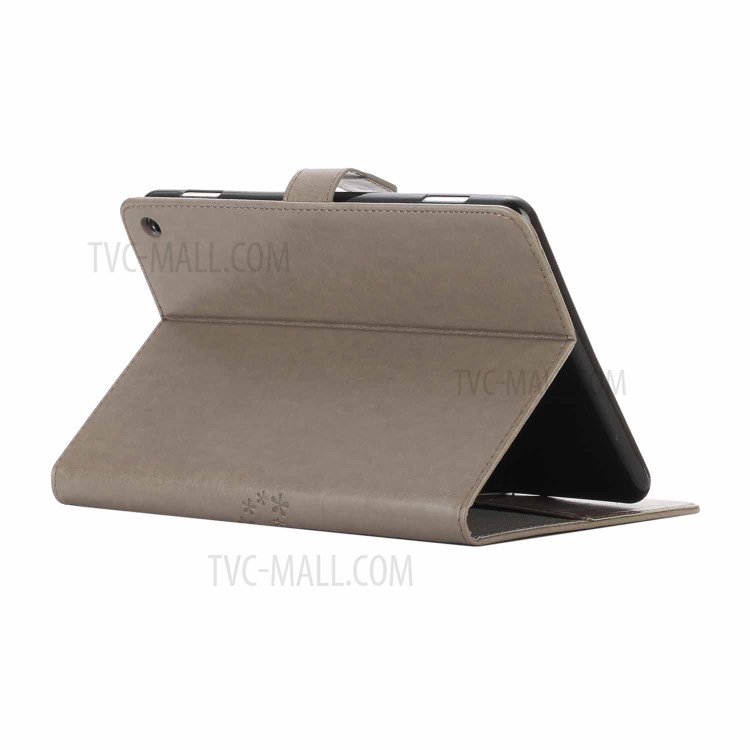 Imprint Tree and Owls Flip Leather Wallet Tablet Case for Amazon Kindle Fire HD 8 (2020) - Grey-4