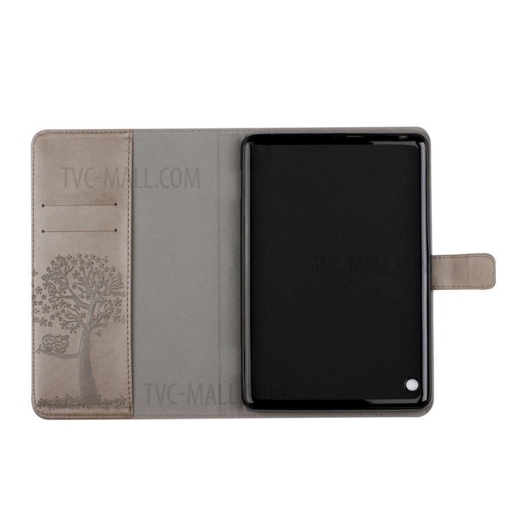 Imprint Tree and Owls Flip Leather Wallet Tablet Case for Amazon Kindle Fire HD 8 (2020) - Grey-6