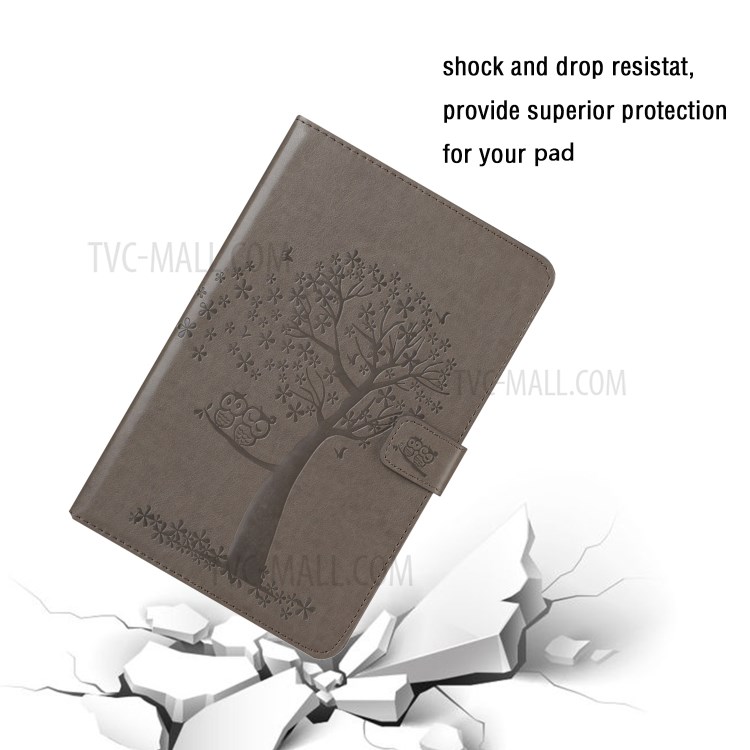 Imprint Tree and Owls Flip Leather Wallet Tablet Case for Amazon Kindle Fire HD 8 (2020) - Grey-7