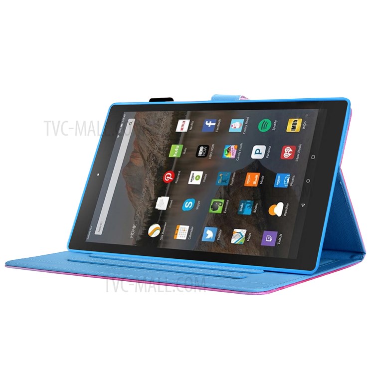 Pattern Printing Card Slots Flip Leather Tablet Case for Amazon Fire HD 10 (2017)/(2019) - Butterflies-10