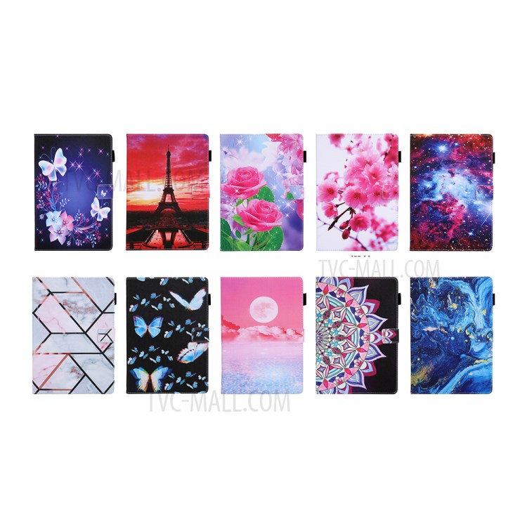 Pattern Printing Card Slots Flip Leather Tablet Case for Amazon Fire HD 10 (2017)/(2019) - Butterflies-11