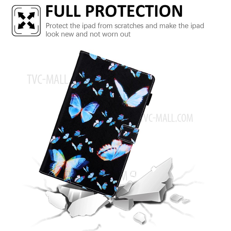 Pattern Printing Card Slots Flip Leather Tablet Case for Amazon Fire HD 10 (2017)/(2019) - Butterflies-2