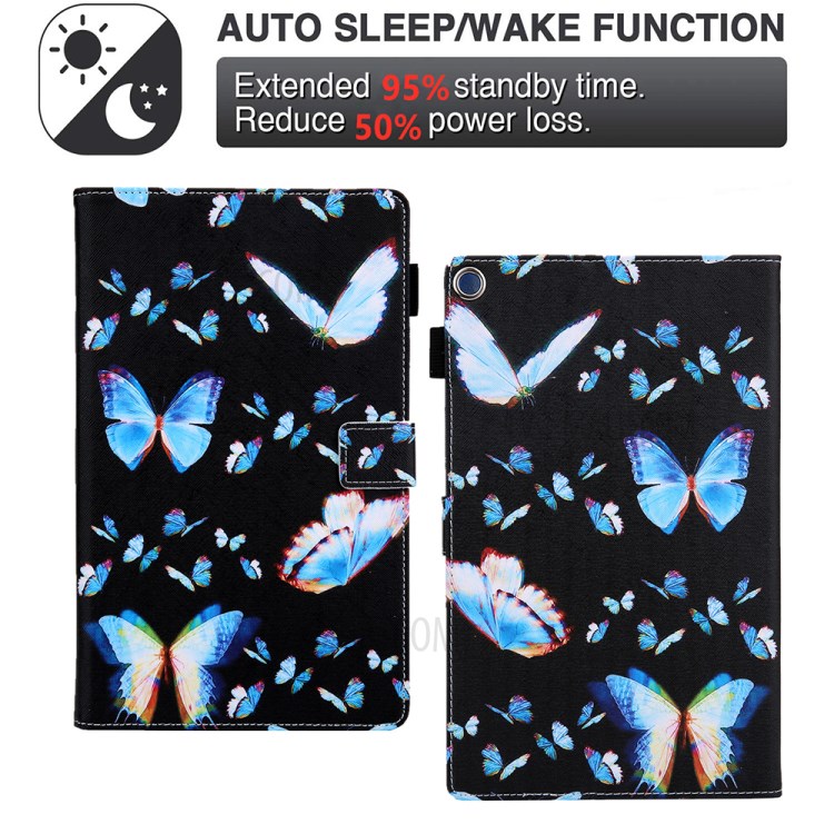Pattern Printing Card Slots Flip Leather Tablet Case for Amazon Fire HD 10 (2017)/(2019) - Butterflies-3