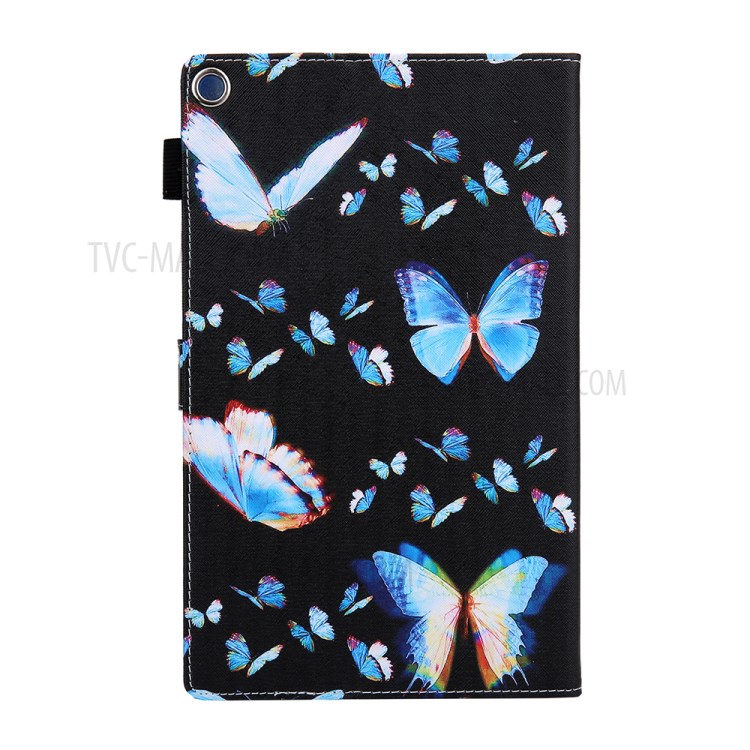 Pattern Printing Card Slots Flip Leather Tablet Case for Amazon Fire HD 10 (2017)/(2019) - Butterflies-6