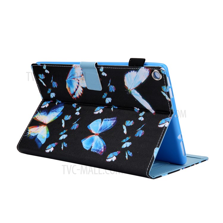 Pattern Printing Card Slots Flip Leather Tablet Case for Amazon Fire HD 10 (2017)/(2019) - Butterflies-7