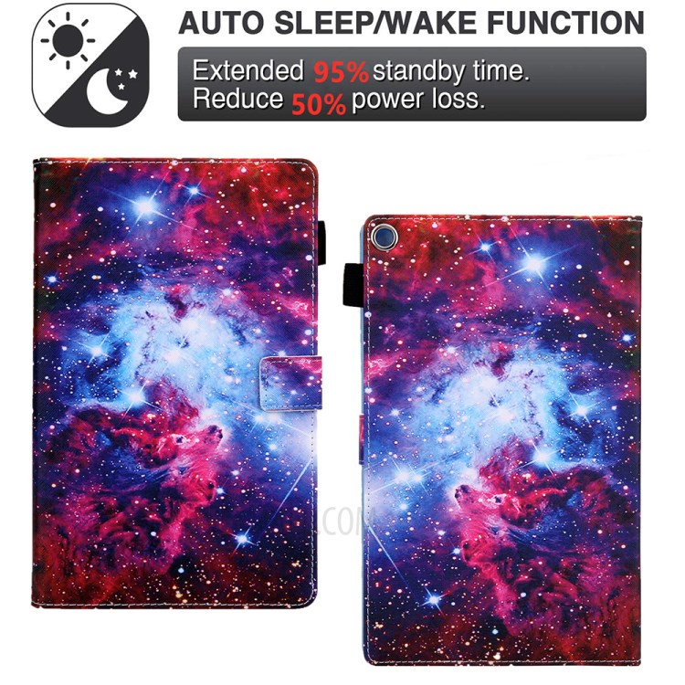 Pattern Printing Card Slots Flip Leather Tablet Case for Amazon Fire HD 10 (2017)/(2019) - Nebula-3