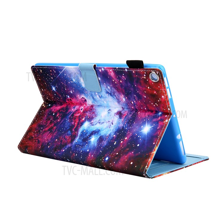 Pattern Printing Card Slots Flip Leather Tablet Case for Amazon Fire HD 10 (2017)/(2019) - Nebula-6