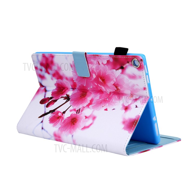 Pattern Printing Card Slots Flip Leather Tablet Case for Amazon Fire HD 10 (2017)/(2019) - Red Flowers-7
