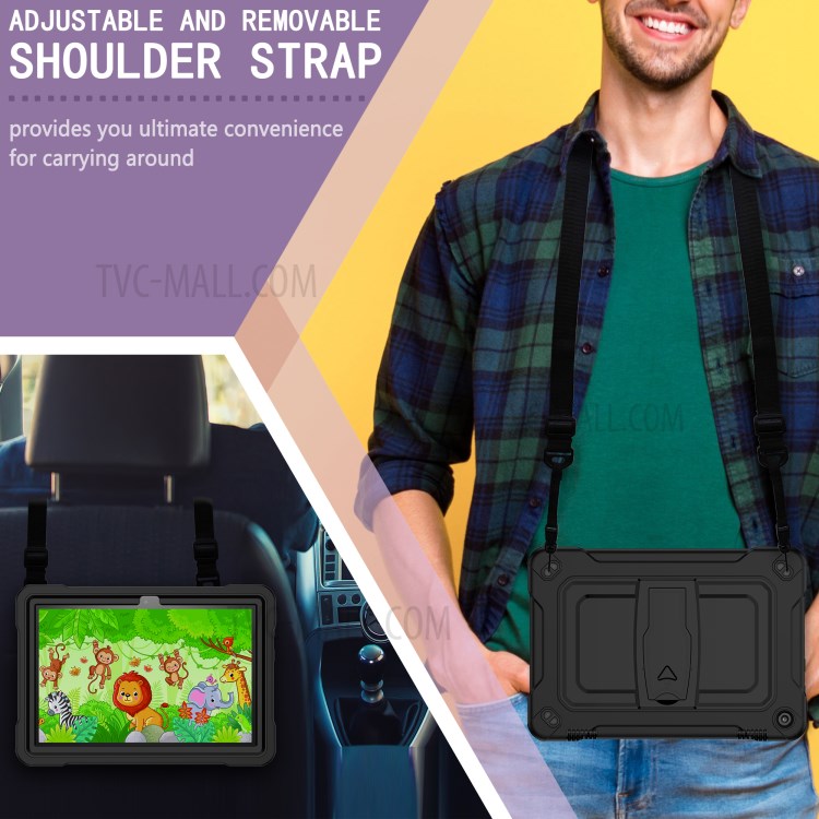 Full Protection PC + Silicone Tablet Case Cover with Kickstand for Amazon Fire HD 8 (2020) - Black-5