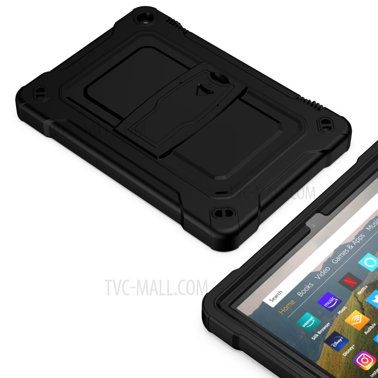 Full Protection PC + Silicone Tablet Case Cover with Kickstand for Amazon Fire HD 8 (2020) - Black-7