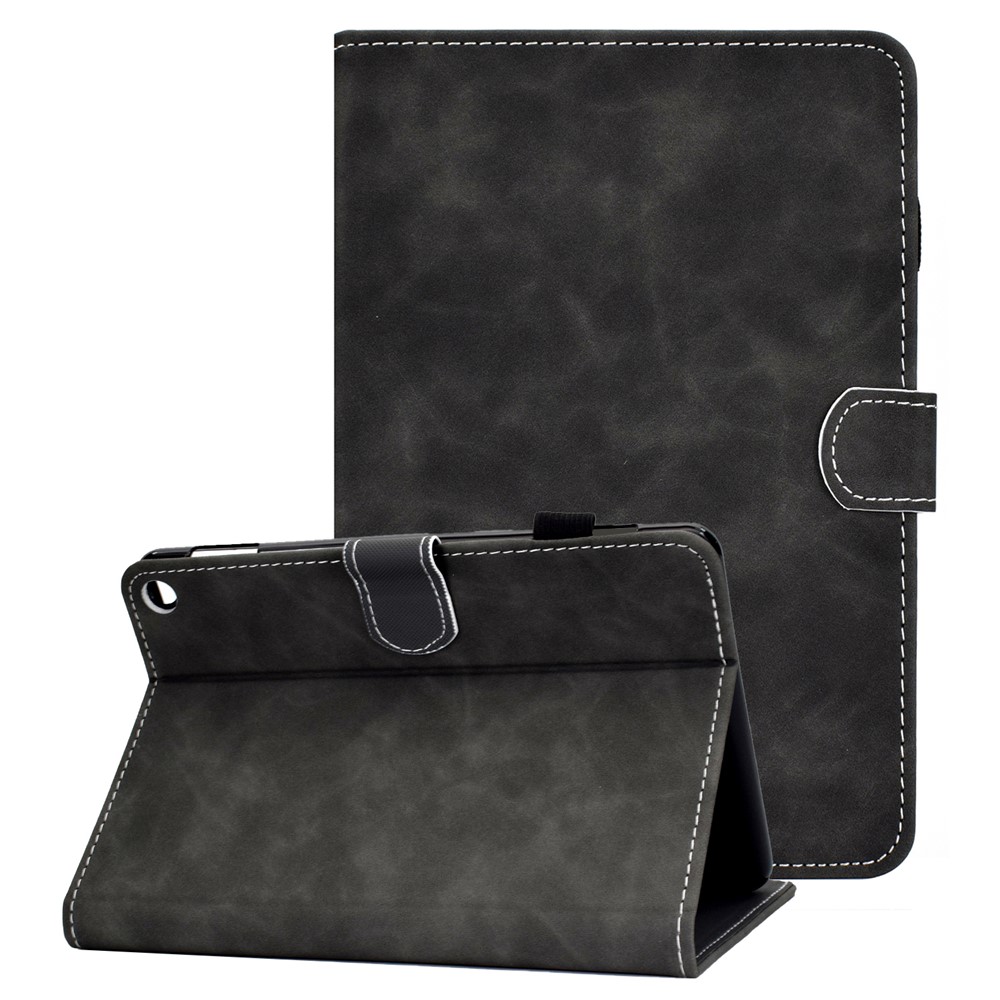 Microfiber Leather Stand Case with Card Slots for Amazon Fire HD 10 (2021) - Black-1