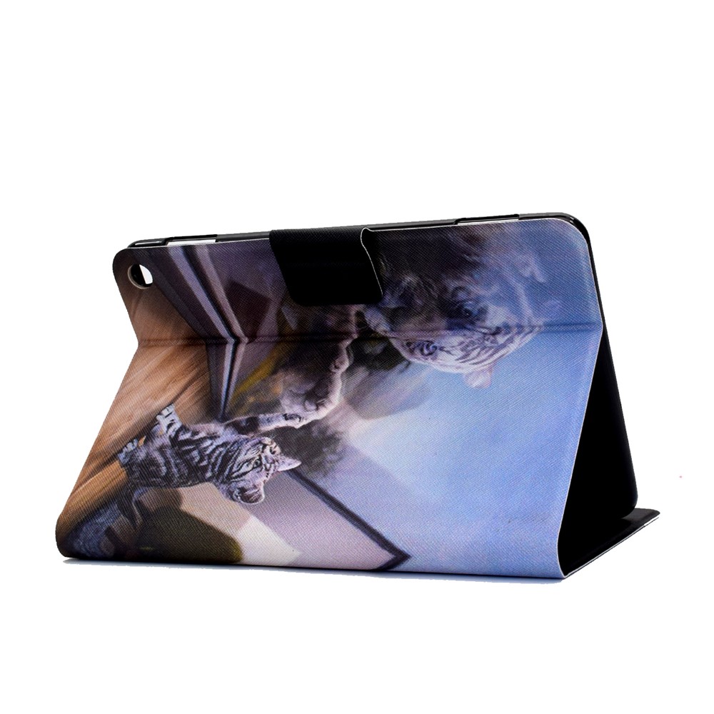 Pattern Printing Leather Smart Wake/Sleep Tablet Stand Case Cover for Amazon Fire HD 10 (2021) - Two Tiger-6