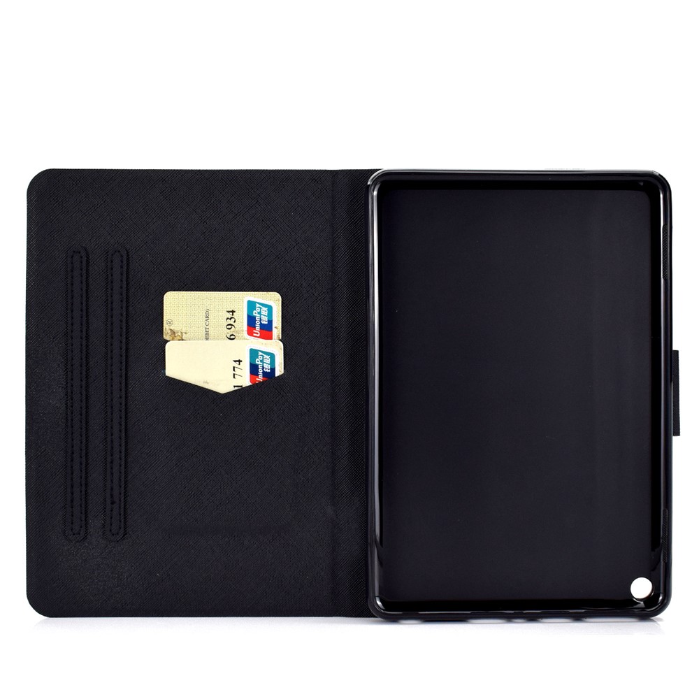 Pattern Printing Leather Smart Wake/Sleep Tablet Stand Case Cover for Amazon Fire HD 10 (2021) - Two Tiger-8