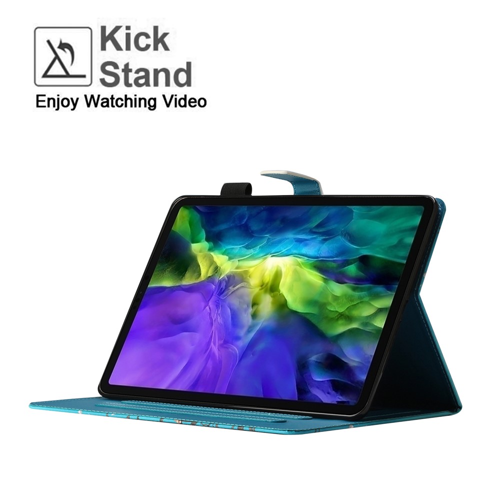 Ultra Slim Pattern Printing PU Leather Folding Stand Back Cover with Pen Holder & Card Holder for Amazon Fire HD 10 (2021) / 10 Plus (2021) - Flower Tree-5