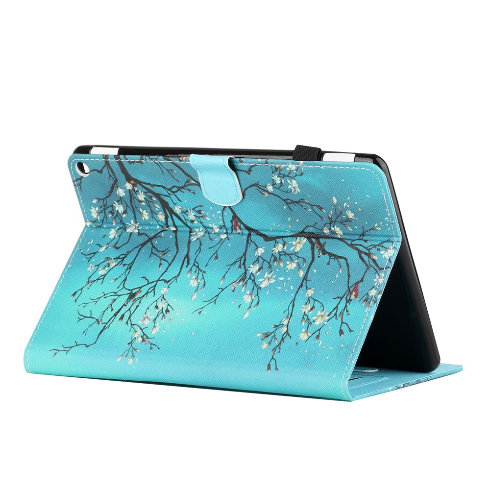Ultra Slim Pattern Printing PU Leather Folding Stand Back Cover with Pen Holder & Card Holder for Amazon Fire HD 10 (2021) / 10 Plus (2021) - Flower Tree-8