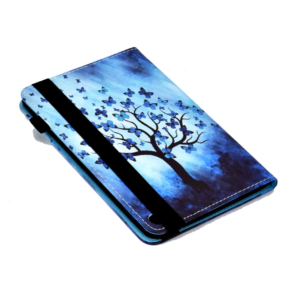 Ultra Slim Pattern Printing Elastic Band PU Leather Stand Cover with Card Holder for Amazon Fire HD 10 (2021) / (2019) - Butterfly Tree-10