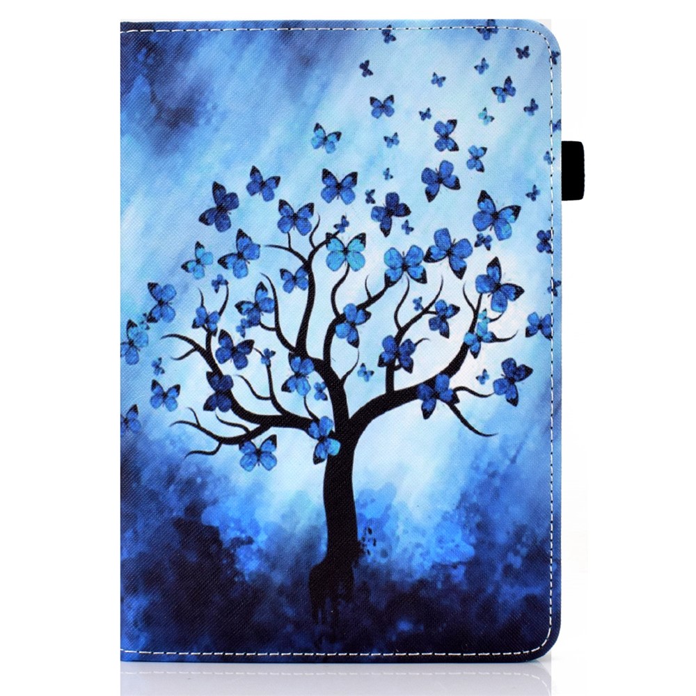 Ultra Slim Pattern Printing Elastic Band PU Leather Stand Cover with Card Holder for Amazon Fire HD 10 (2021) / (2019) - Butterfly Tree-4