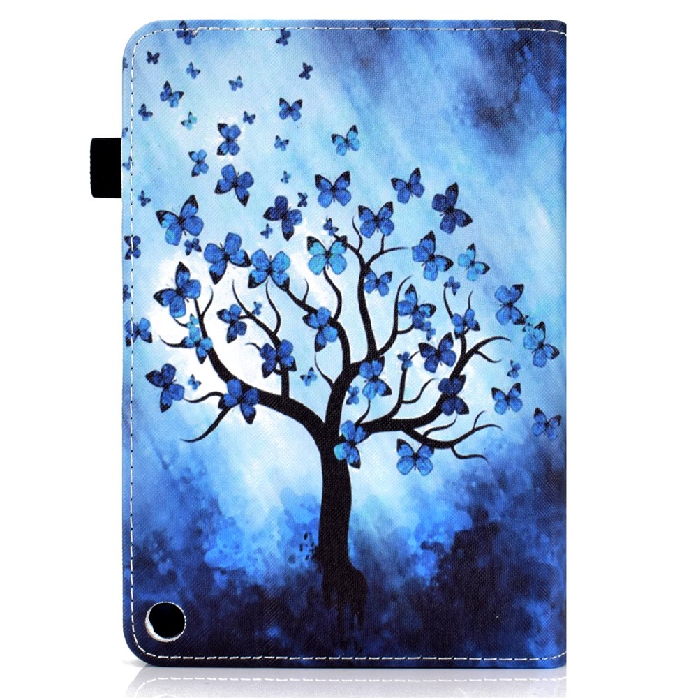Ultra Slim Pattern Printing Elastic Band PU Leather Stand Cover with Card Holder for Amazon Fire HD 10 (2021) / (2019) - Butterfly Tree-5