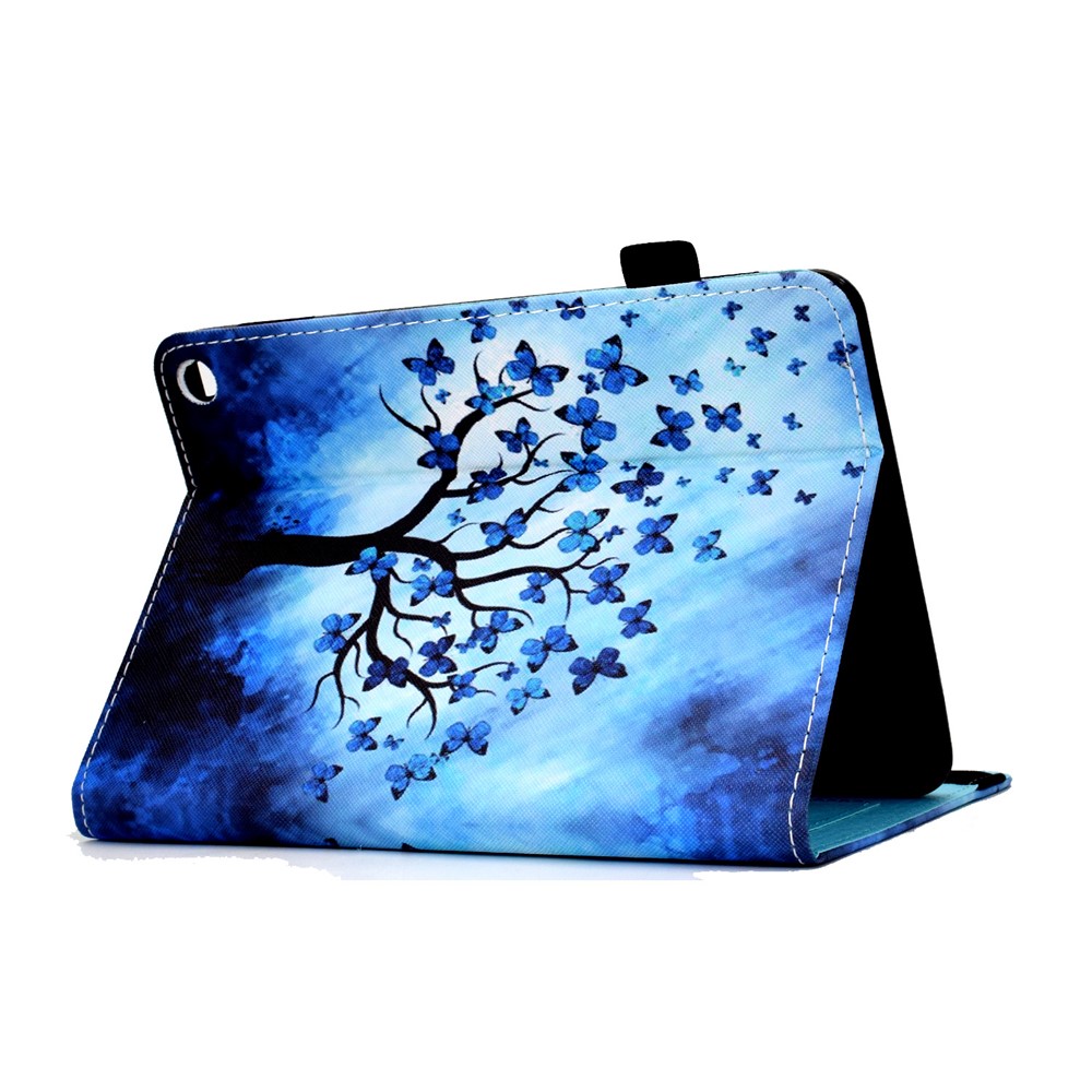 Ultra Slim Pattern Printing Elastic Band PU Leather Stand Cover with Card Holder for Amazon Fire HD 10 (2021) / (2019) - Butterfly Tree-7