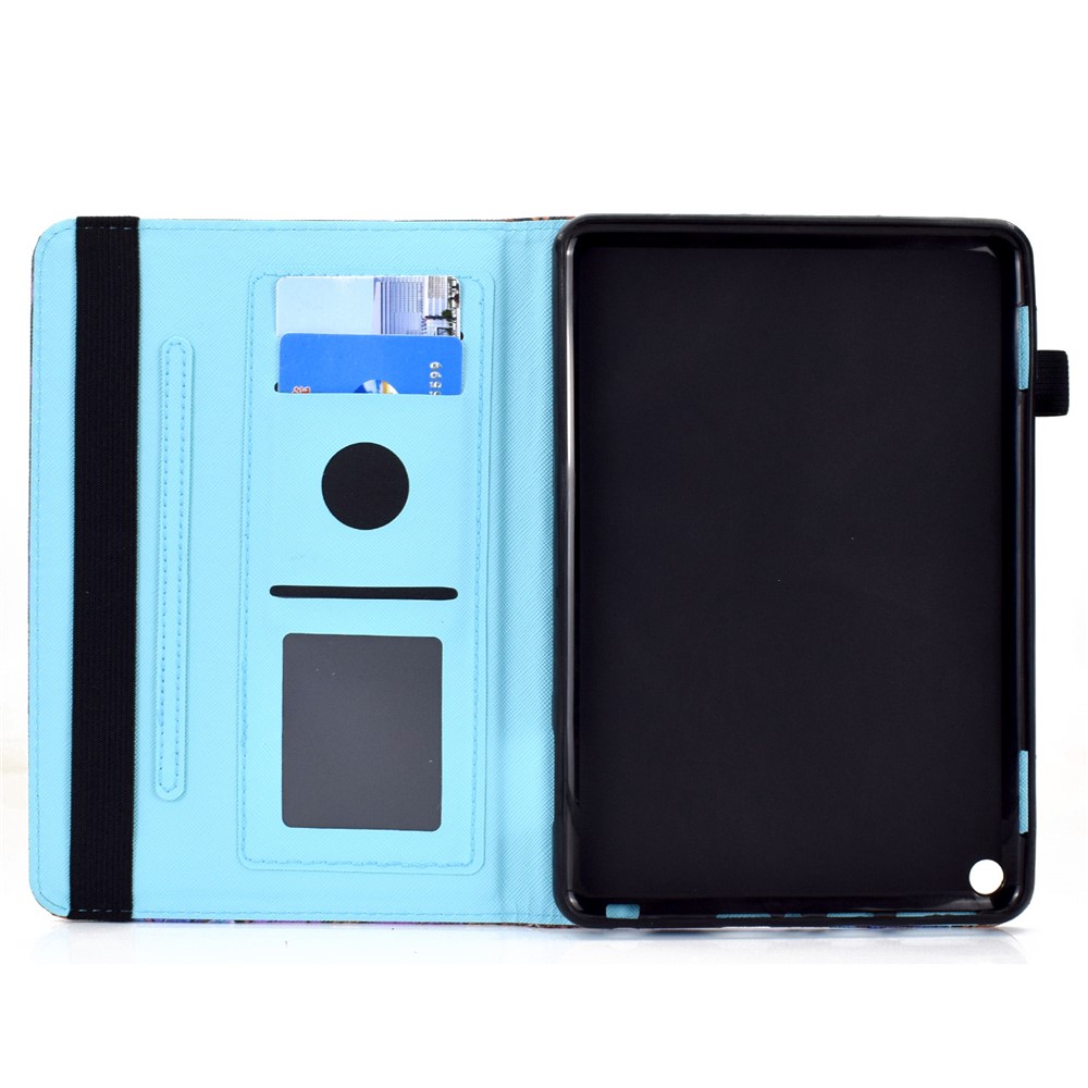 Ultra Slim Pattern Printing Elastic Band PU Leather Stand Cover with Card Holder for Amazon Fire HD 10 (2021) / (2019) - Butterfly Tree-8
