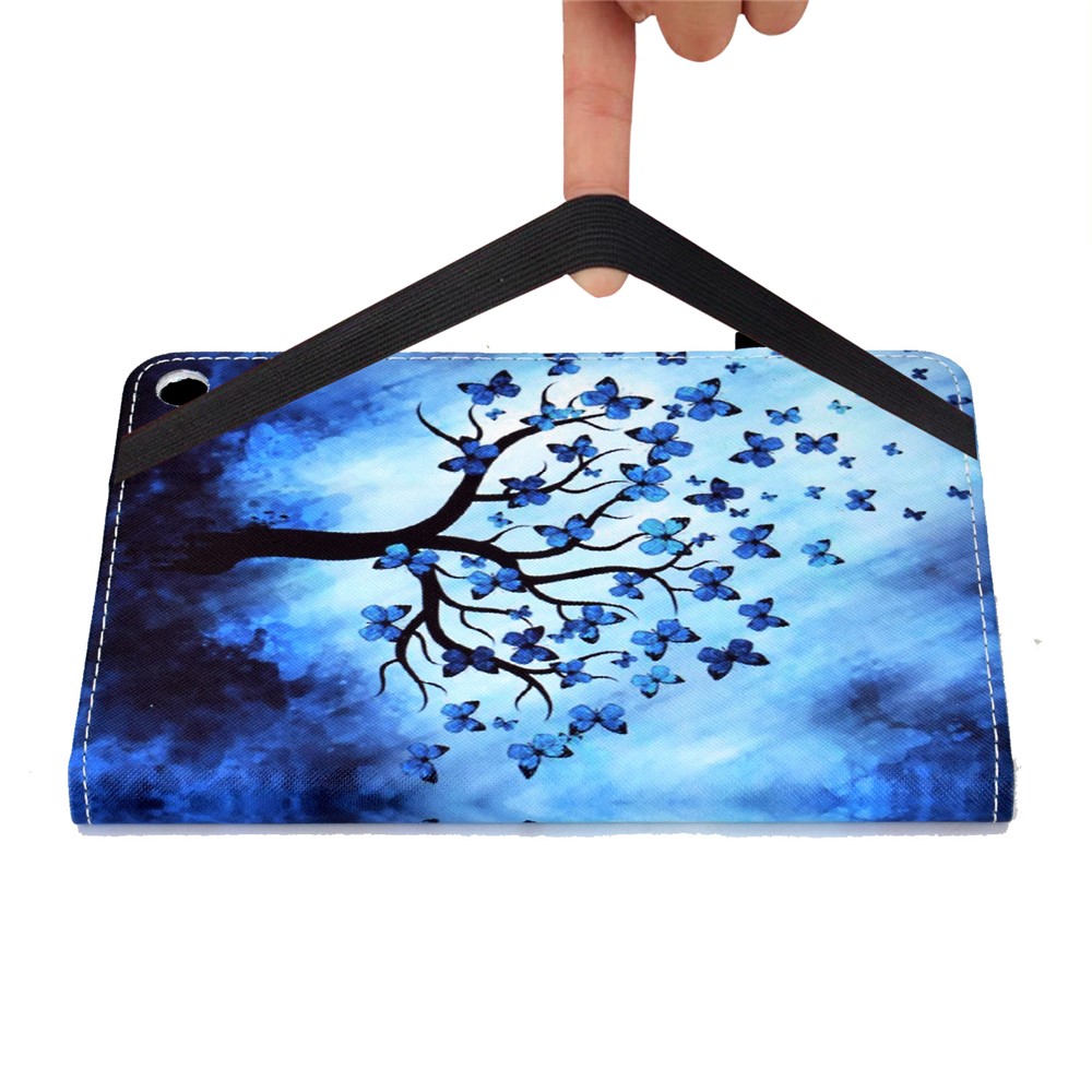 Ultra Slim Pattern Printing Elastic Band PU Leather Stand Cover with Card Holder for Amazon Fire HD 10 (2021) / (2019) - Butterfly Tree-9