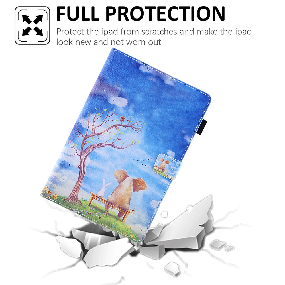 Pattern Printing Leather Tablet Stand Case with Auto Wake/Sleep Function for Amazon Fire HD 10 (2021) / Fire HD 10 Plus (2021) - Elephant-2