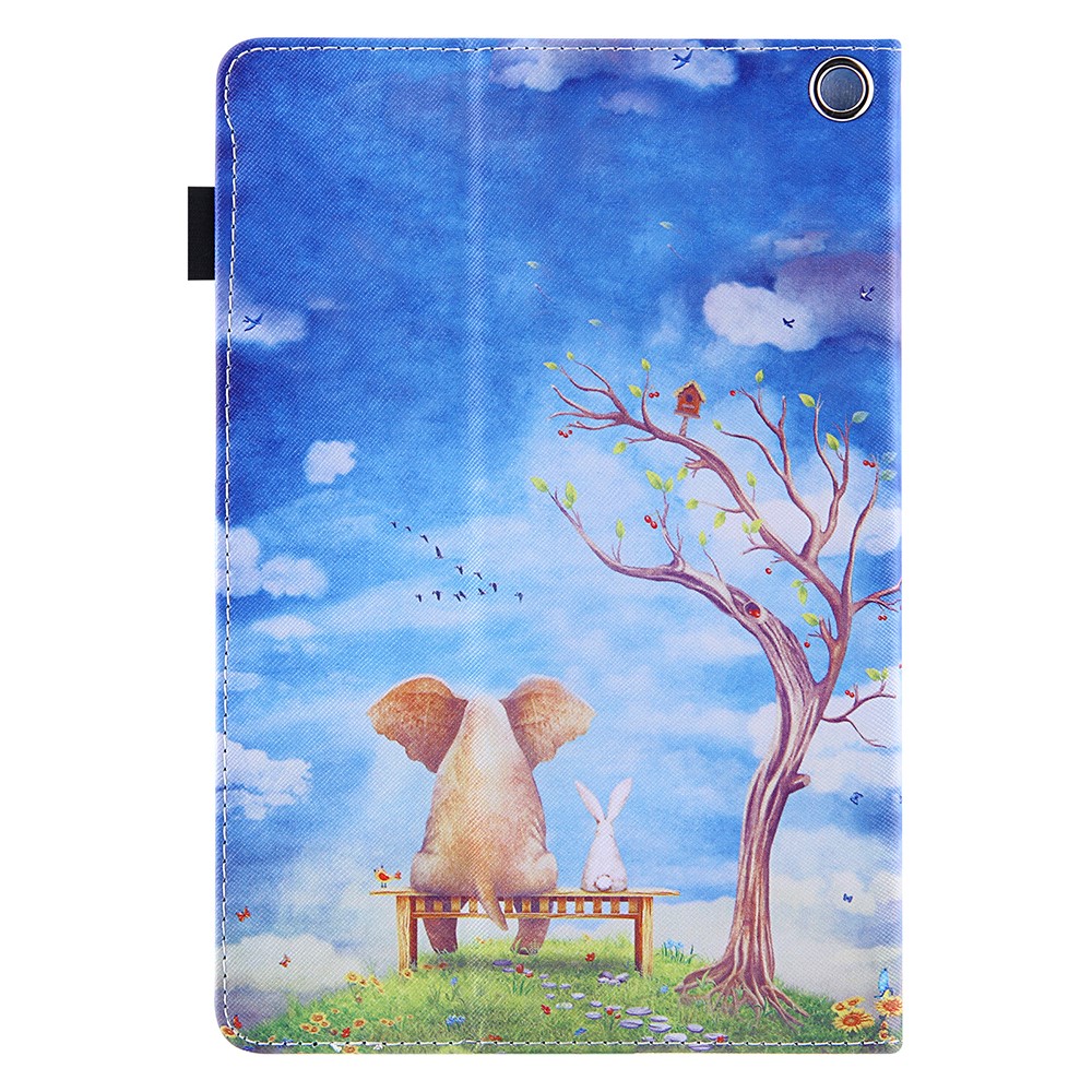 Pattern Printing Leather Tablet Stand Case with Auto Wake/Sleep Function for Amazon Fire HD 10 (2021) / Fire HD 10 Plus (2021) - Elephant-7