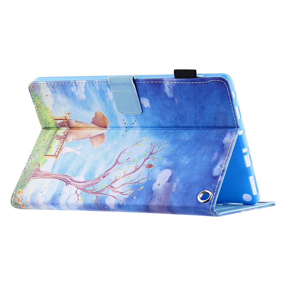 Pattern Printing Leather Tablet Stand Case with Auto Wake/Sleep Function for Amazon Fire HD 10 (2021) / Fire HD 10 Plus (2021) - Elephant-8