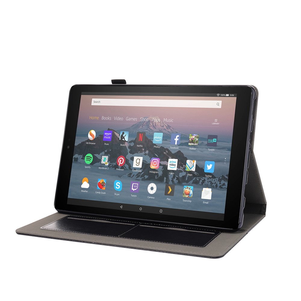 Crazy Horse Texture PU Leather Tablet Cover Case with Stand for Amazon Fire HD 10 (2021) - Black-4