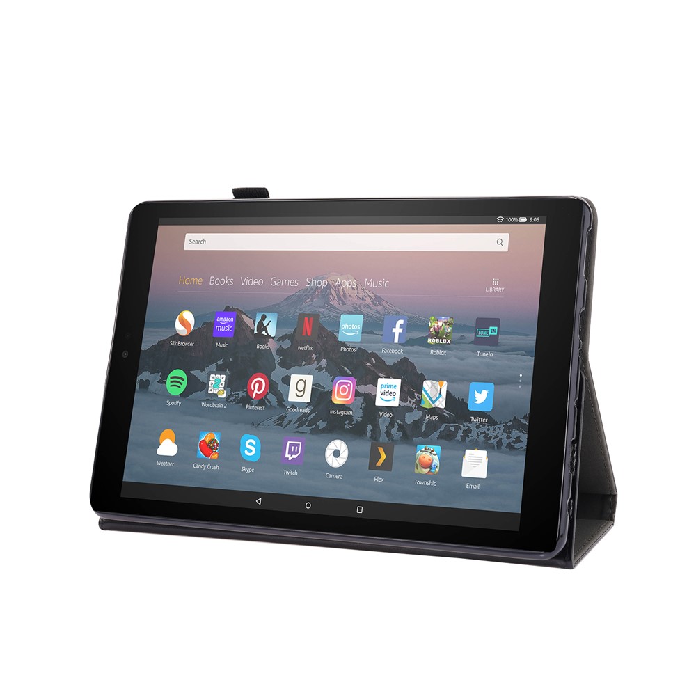 Crazy Horse Texture PU Leather Tablet Cover Case with Stand for Amazon Fire HD 10 (2021) - Black-5