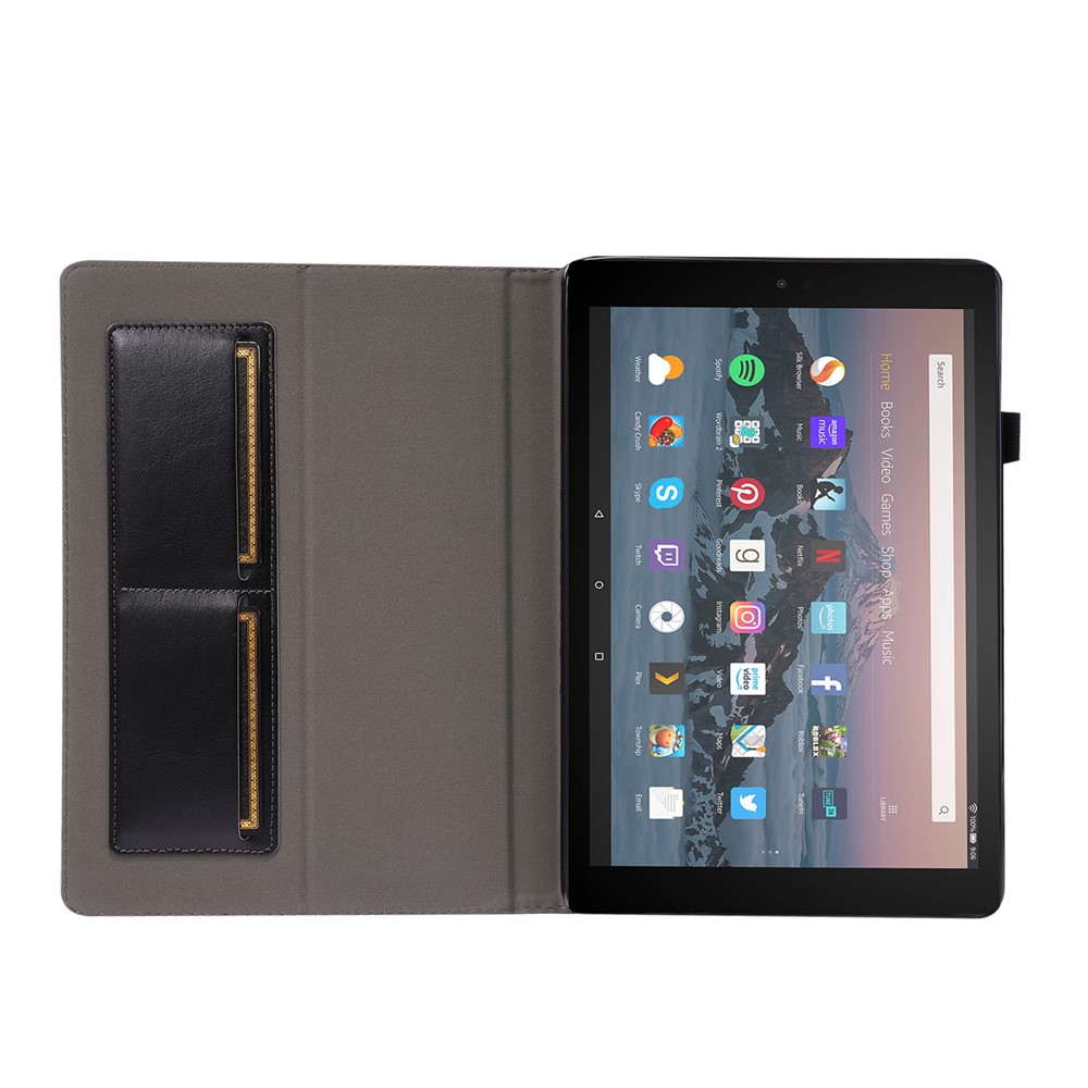 Crazy Horse Texture PU Leather Tablet Cover Case with Stand for Amazon Fire HD 10 (2021) - Black-8