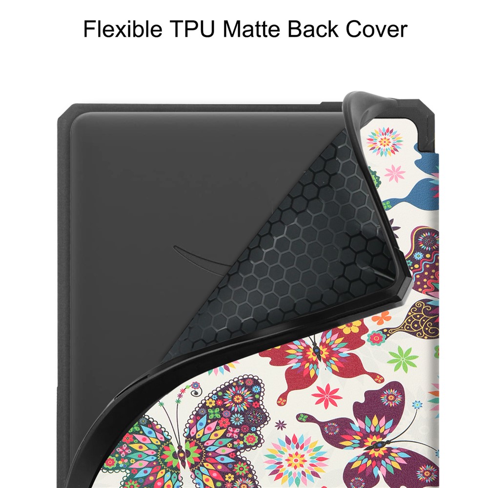 Pattern Printing PU Leather Shockproof Shell Smart Cover with Auto Wake/Sleep for Amazon Kindle Paperwhite 5 6.8-inch (2021) - Colorful Butterflies-6
