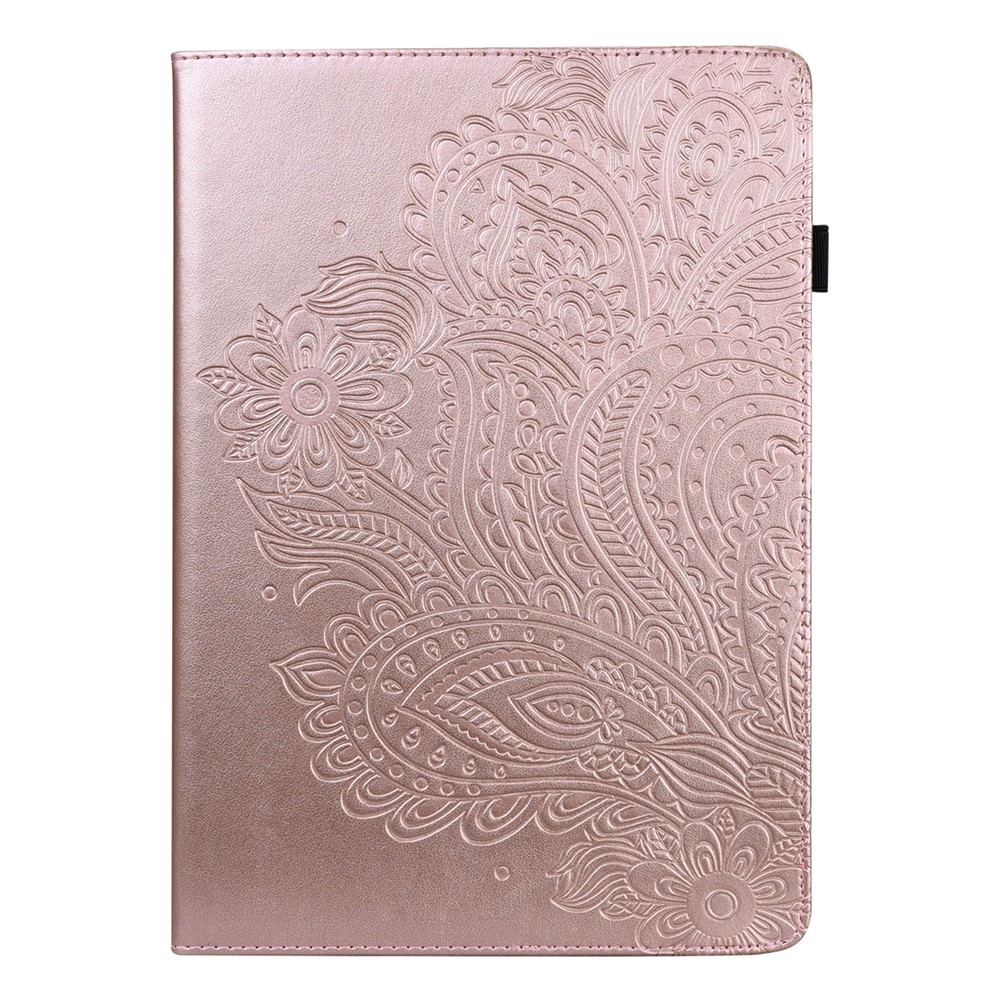 Flower Imprinted Card Slots Soft PU Leather Folding Stand Protective Case with Auto Sleep/Wake for Amazon Kindle Paperwhite 5 (2021) - Rose Gold-2