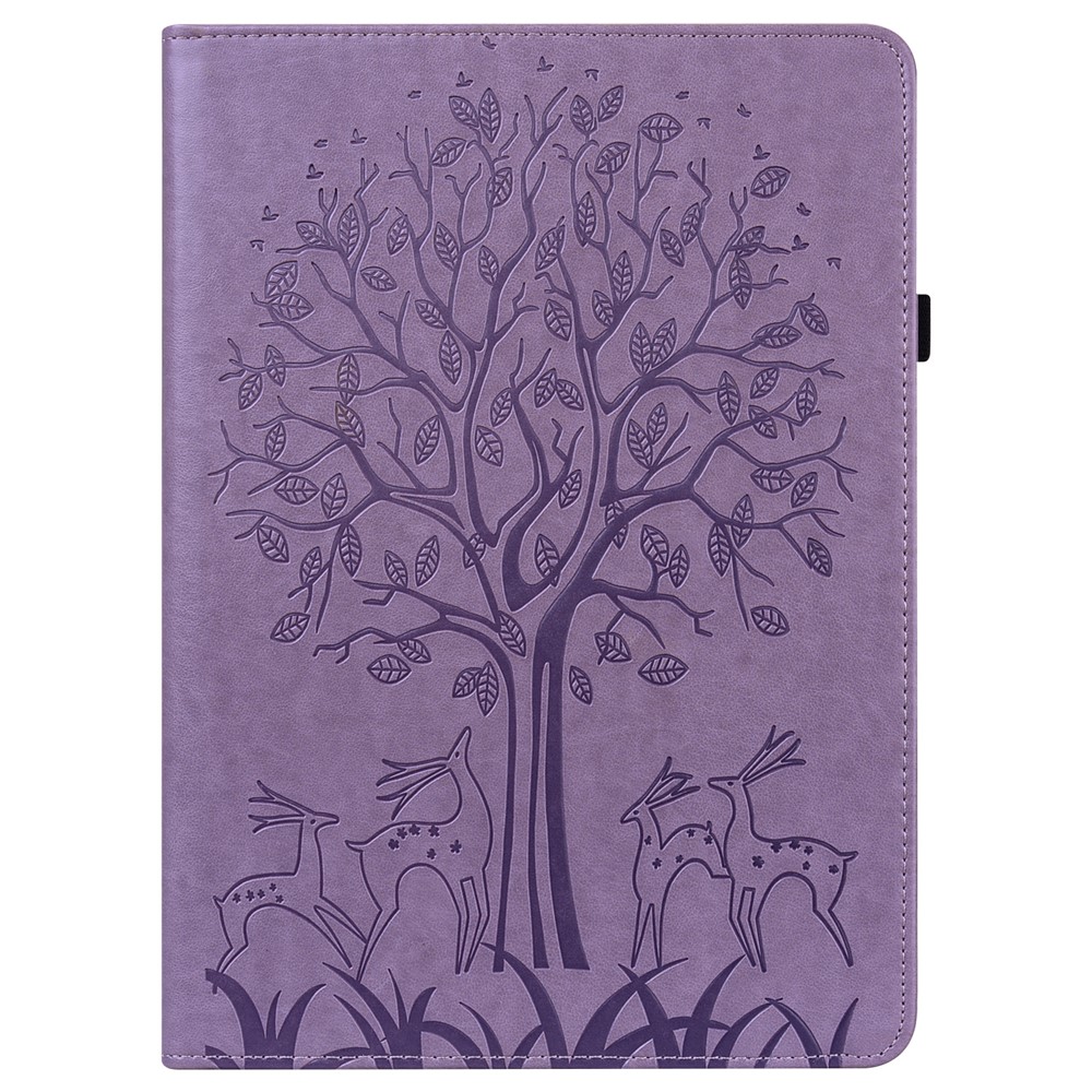 Tree Deer Imprinted PU Leather Stand Smart Auto Sleep/Wake Case with Card Slots for Amazon Kindle Paperwhite 5 (2021) - Purple-2