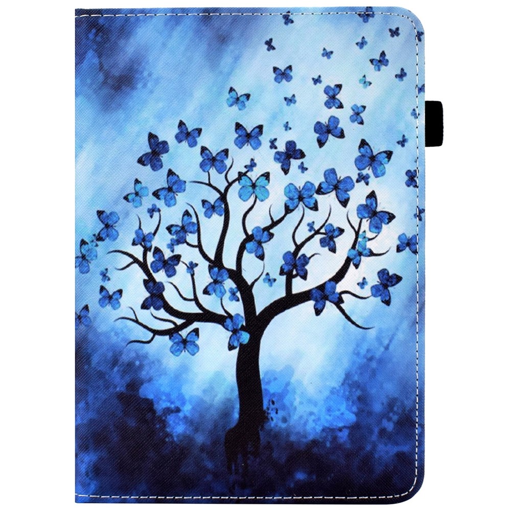 Pattern Printing PU Leather Card Slots Shell Folio Stand Elastic Band Protective Case with Pencil Holder for Amazon Kindle Paperwhite 5 (2021) - Butterfly Tree-2