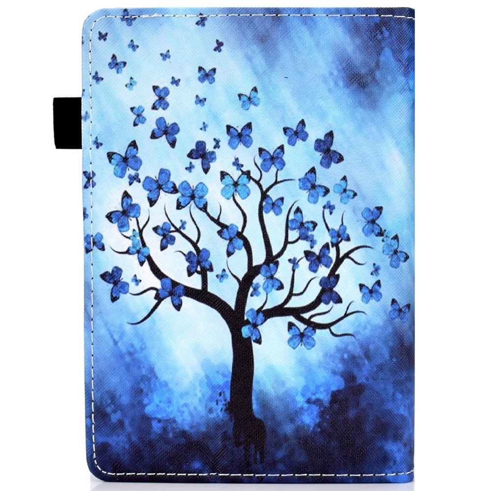 Pattern Printing PU Leather Card Slots Shell Folio Stand Elastic Band Protective Case with Pencil Holder for Amazon Kindle Paperwhite 5 (2021) - Butterfly Tree-3