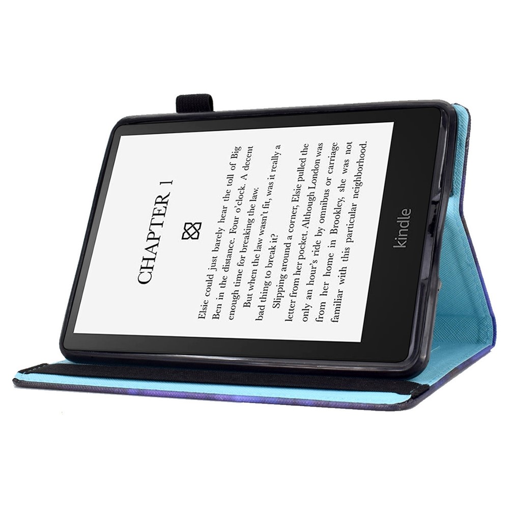 Pattern Printing PU Leather Card Slots Shell Folio Stand Elastic Band Protective Case with Pencil Holder for Amazon Kindle Paperwhite 5 (2021) - Butterfly Tree-5
