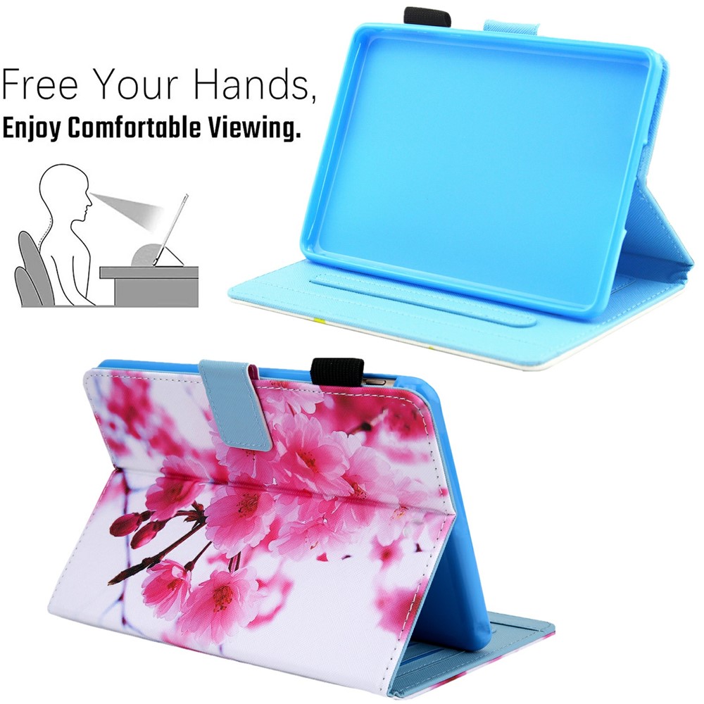 Foldable Stand Card Slots Design Pattern Printing Full Protection Leather Case Cover for Amazon Kindle Paperwhite 5 (2021) - Sakura-5