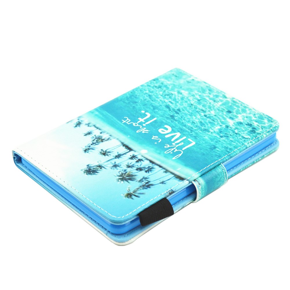 Pattern Printing Stand Leather Case Protector with Auto Wake/Sleep and Card Holder for Amazon Kindle Paperwhite 5 (2021) - Seabeach-5