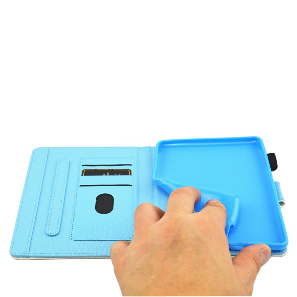 Pattern Printing Stand Leather Case Protector with Auto Wake/Sleep and Card Holder for Amazon Kindle Paperwhite 5 (2021) - Seabeach-7