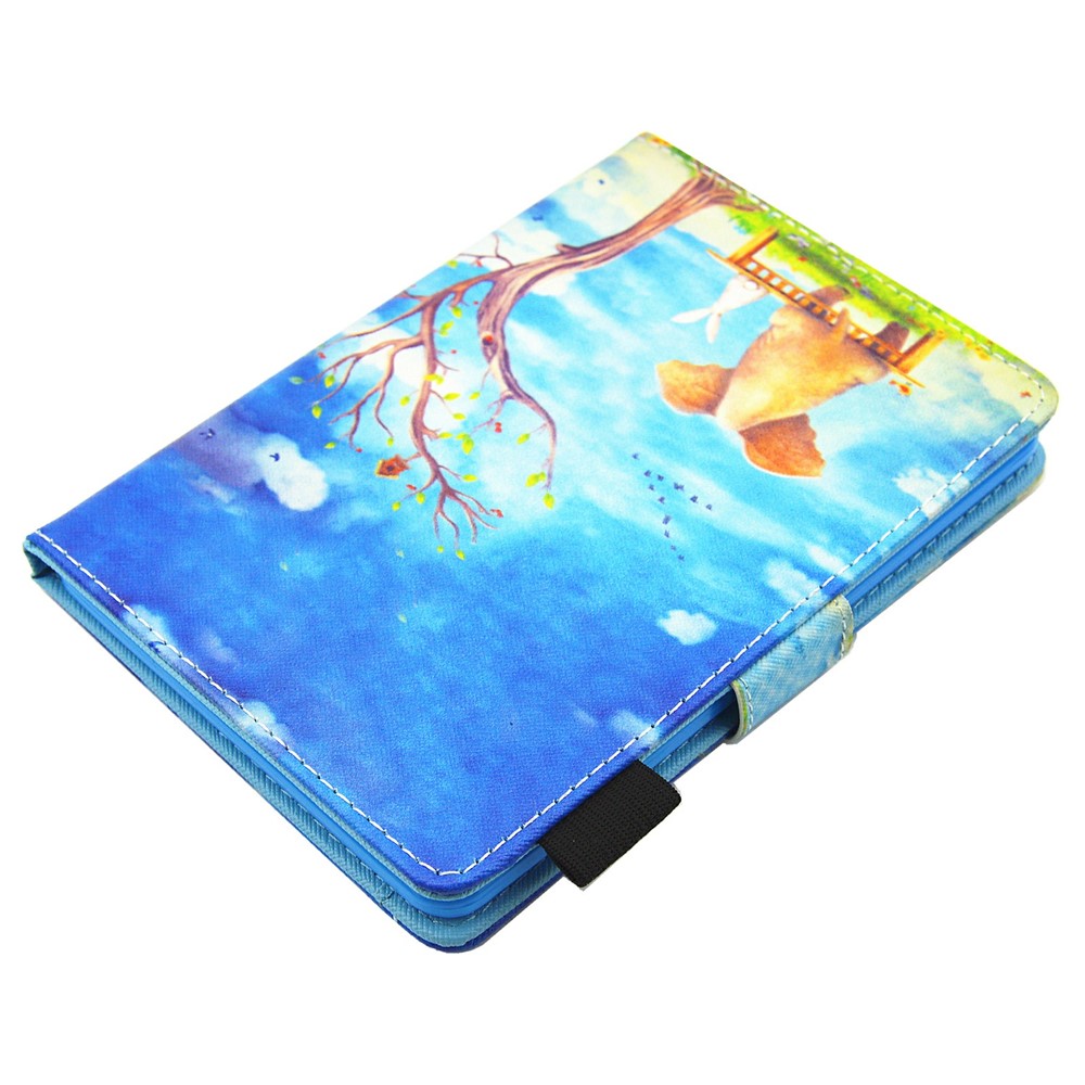 Cross Texture Pattern Printing PU Leather Stand Case Card Holder Protective Cover for Amazon Kindle Paperwhite 5 (2021) - Elephant and Rabbit-5