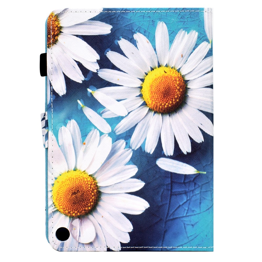 For Amazon Fire HD 8 (2020) Stylish Well-protected Pattern Printing Stitching Leather Cover Tablet Case with Card Holder and Stand - Sunflower-3