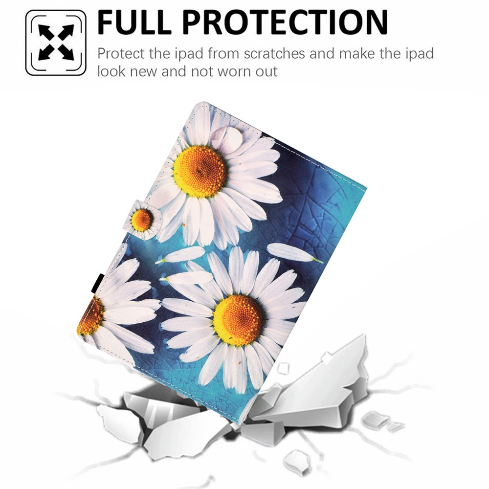 For Amazon Fire HD 8 (2020) Stylish Well-protected Pattern Printing Stitching Leather Cover Tablet Case with Card Holder and Stand - Sunflower-8