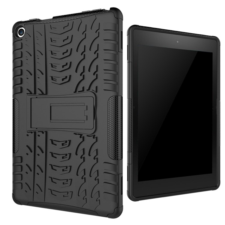 Cool Tyre Pattern PC + TPU Kickstand Case for Amazon Fire HD 8 (2016) - Black-1
