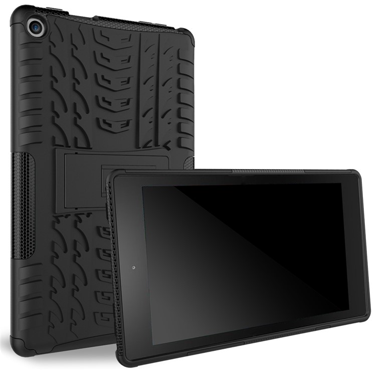 Cool Tyre Pattern PC + TPU Kickstand Case for Amazon Fire HD 8 (2016) - Black-2